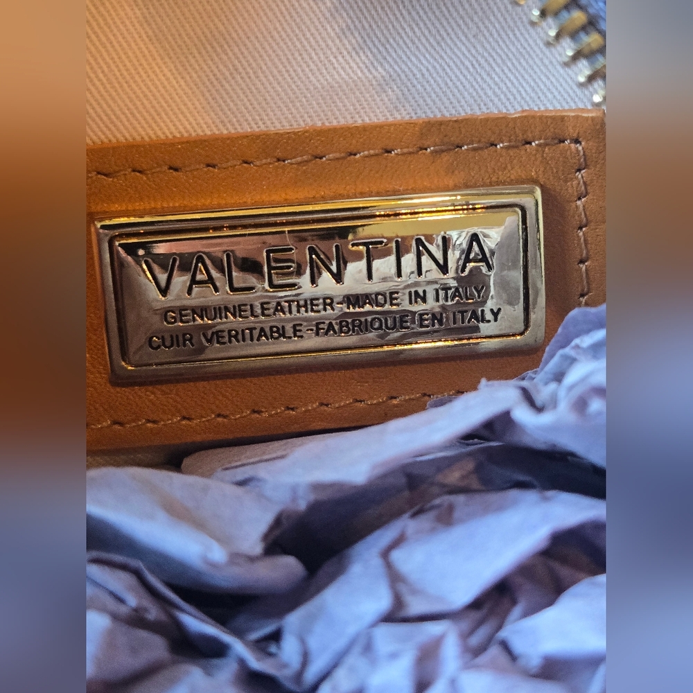 NEW Valentina Genuine Leather Small Crossbody Bag Blue Made In Italy - Picture 8 of 12